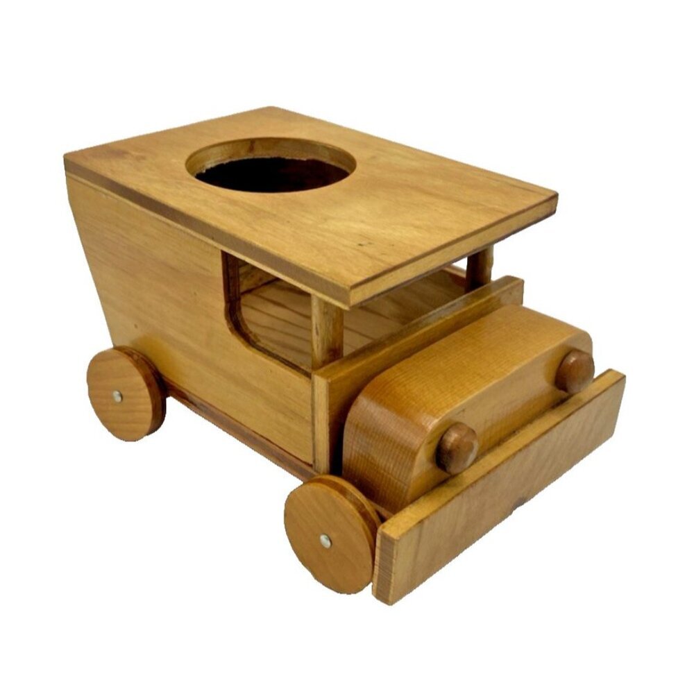 Vtg Wooden Toy Car Truck Handmade Ed Getz Enterprises 1975 Planter Holder Signed